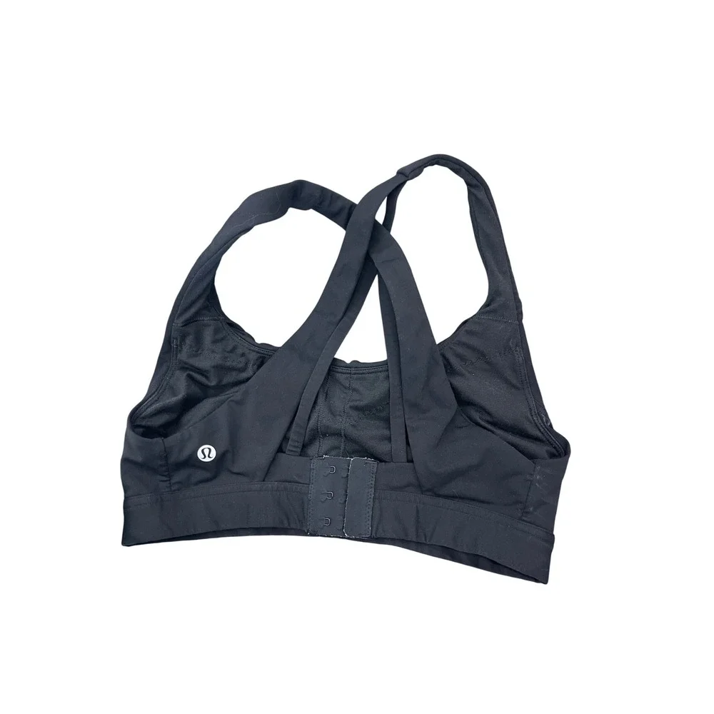 Lululemon Black‎ Cross Back Sports Bra Hook and Eye Closure Size 8 I07